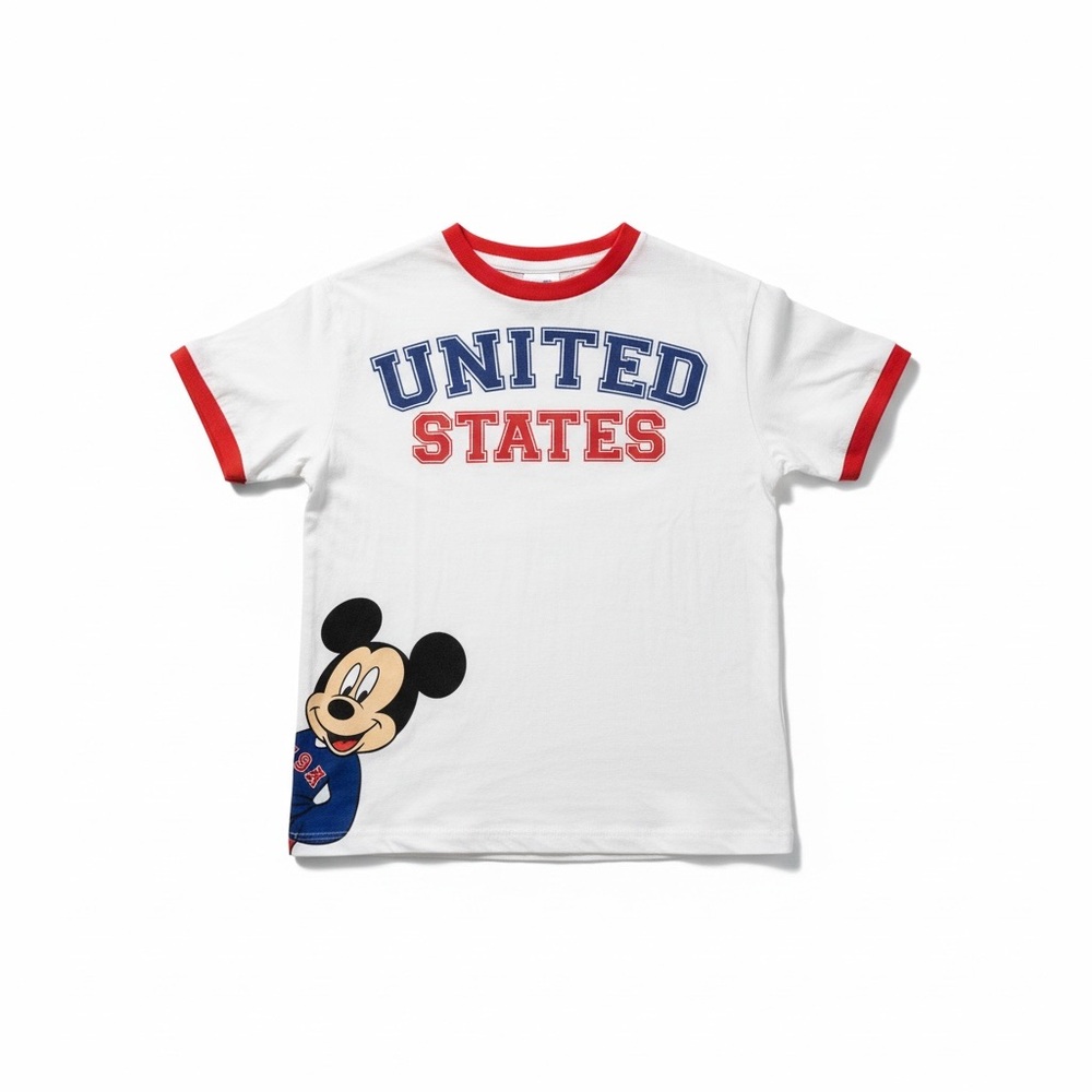 Disney White and Blue Mickey Mouse Kids T-Shirt